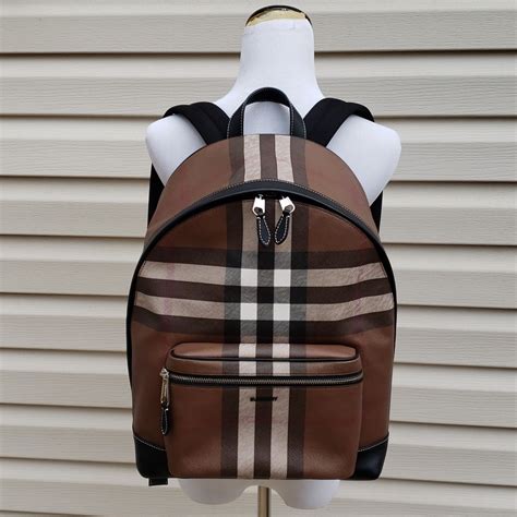 burberry canvas check backpack du pe|Burberry Jett Check Canvas Backpack .